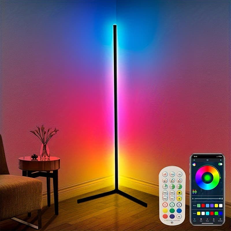 2026 New Cross-border Drop Shipping Corner Floor Lamp 16 Million DIY Color-Changing RGB Smart