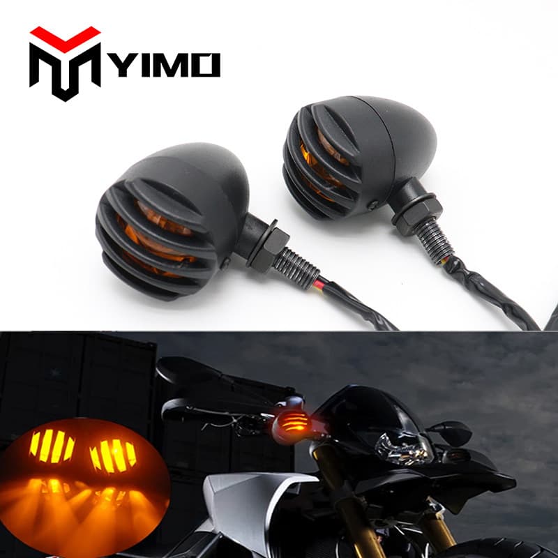 Vintage Harley Prince Motorcycle Turn Signal Retrofit Metal Fence Turn Light Small Bull Modification Automobile Accessories