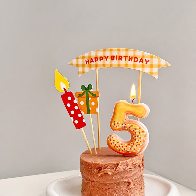 Cat and dog birthday party celebration ornaments colorful pet birthday plug-in digital candle can cake decoration