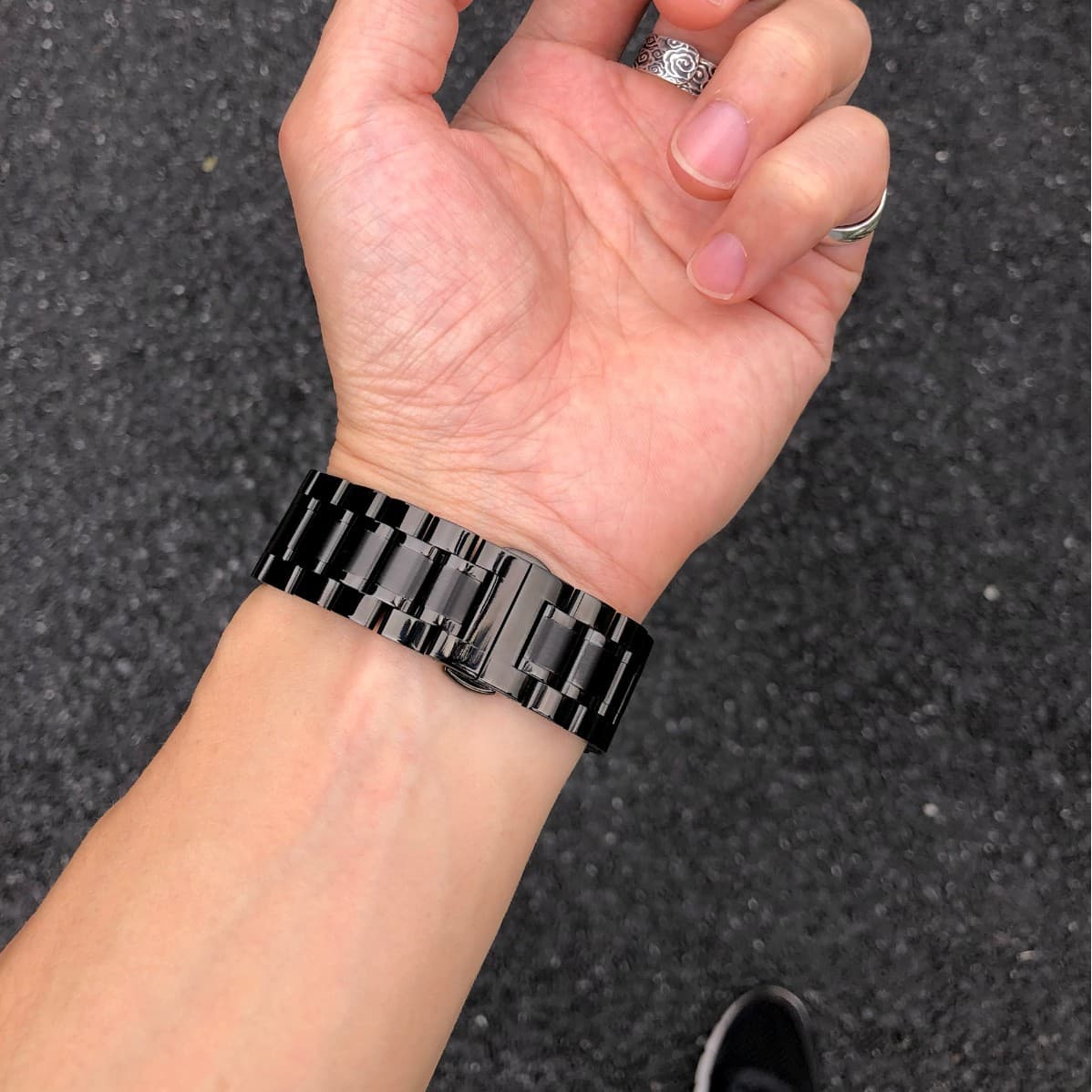 Cross-border compatible Apple iWatch band stainless steel ultra-thin three-link metal band for women 49mm