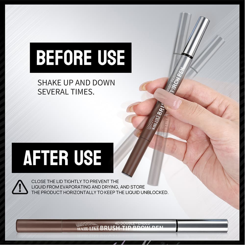 Cross-border Hot Selling TK Amazon Eyebrow Pencil Multi-fork Dual-ended Waterproof Sweat-proof Smudge-proof Natural 3D Effect Factory