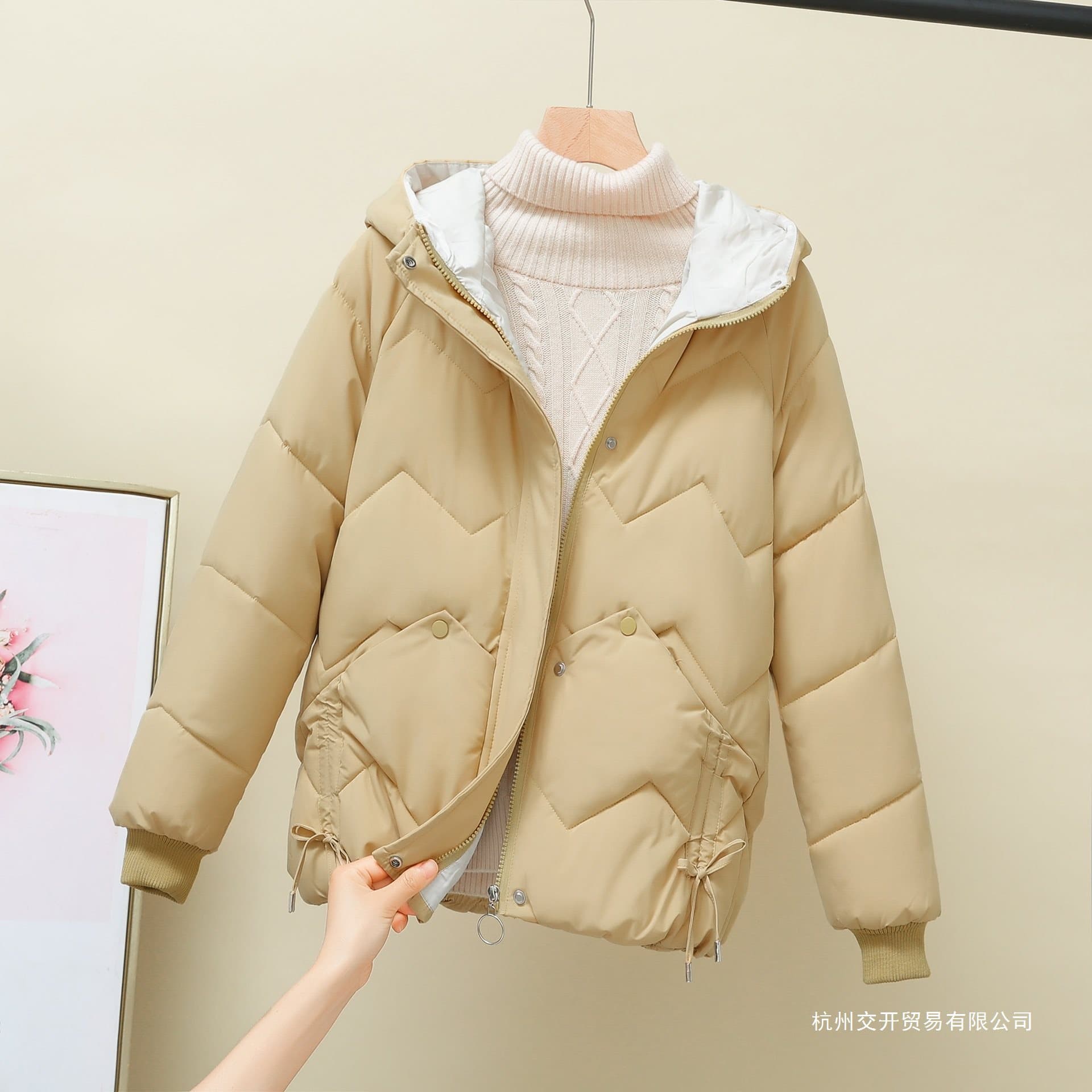 Fashion Cotton Coat Women Hong Kong Style Loose Cotton Padded Coat 2024 New Style Winter Korean Version Thickened Short Cotton Jacket Outerwear