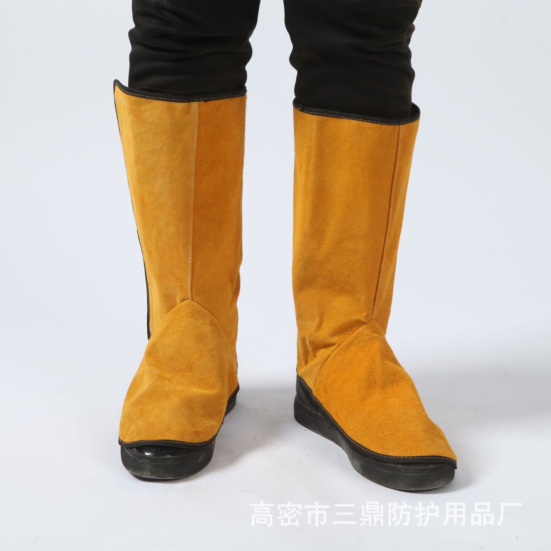 Long Leather Welding Leg and Foot Protectors, Splash and Spark Resistant, Wear-Resistant Welder Foot Covers, Labor Protection Leg Sleeves