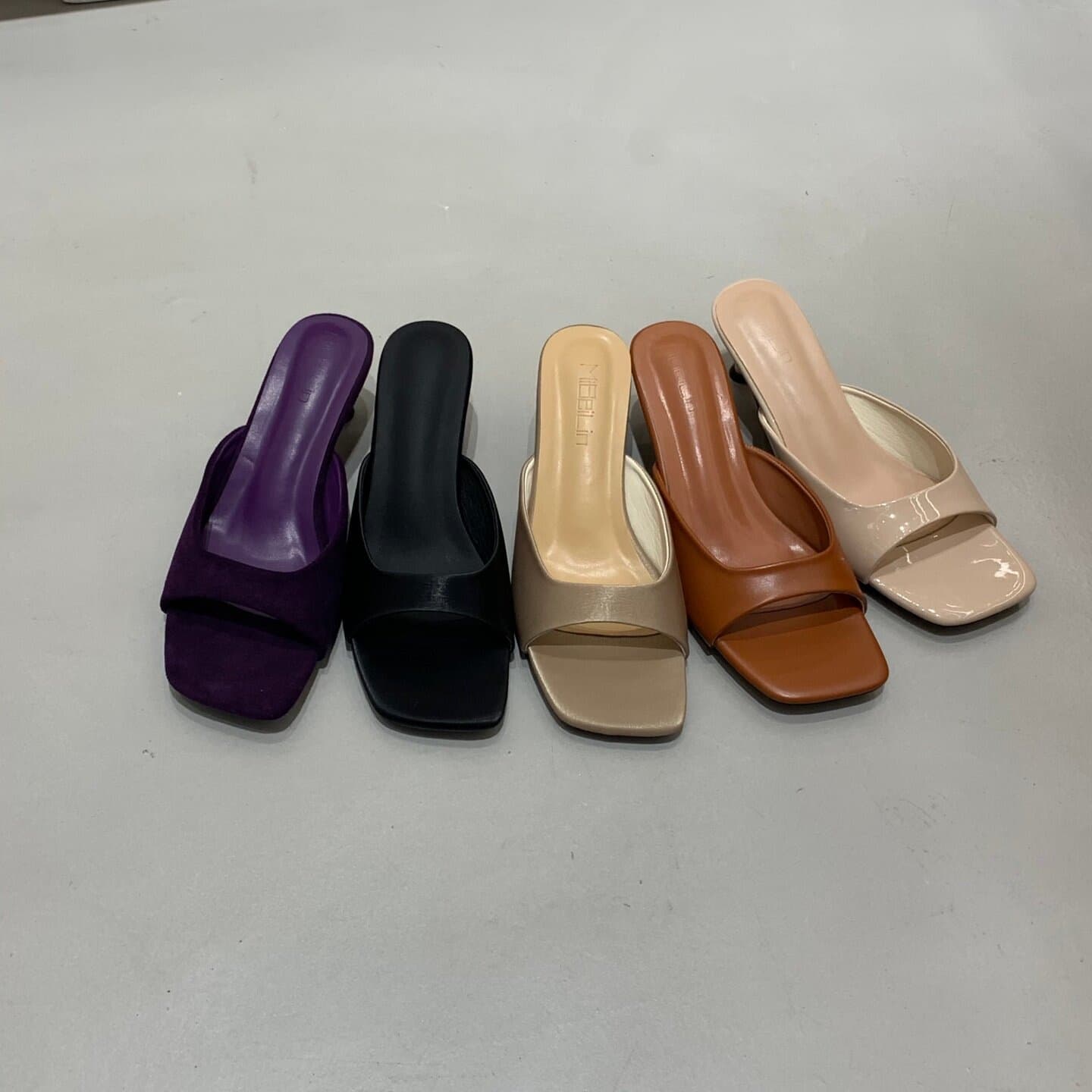 Elegant Kitten Heel Square Toe Simple One-Strap Sandals for Women 2026 Summer New Gentle Style to Match Dresses