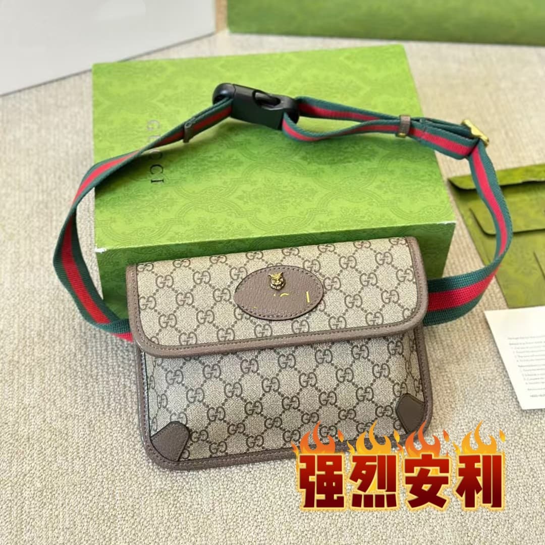 Premium Texture Xiao Zhan Same Style Bag New 2022 Bag Women Men Crossbody Bag Tiger Head Waist Bag Chest Bag Saddle Bag