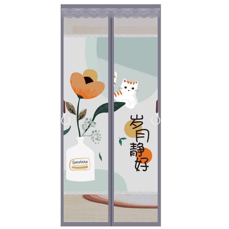 New Thickened Diamond Mesh Door Curtain, Summer Mosquito and Privacy Protection, Breathable Magnetic High-End Design