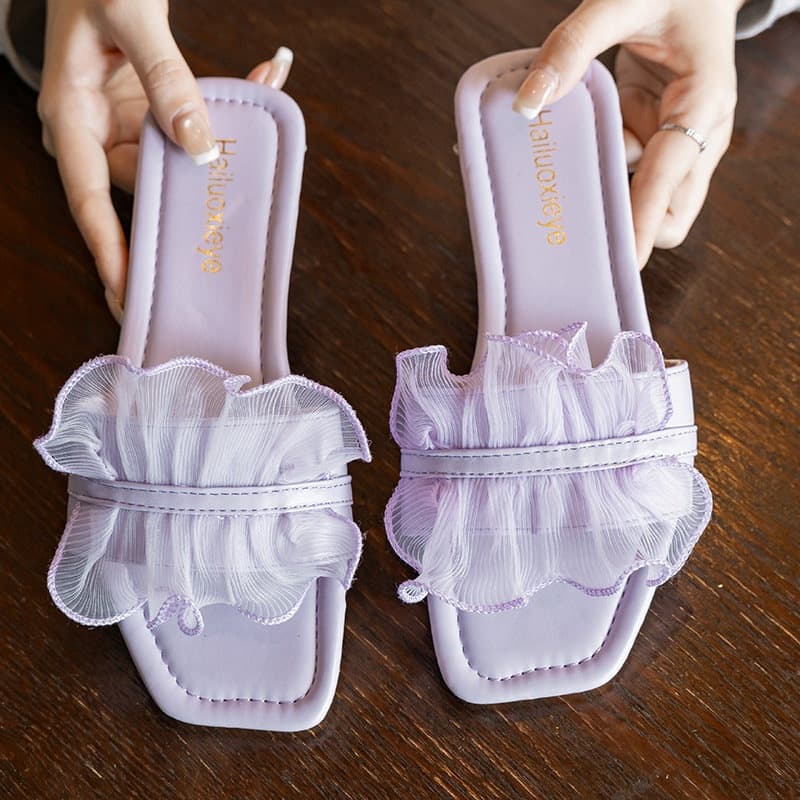 Flat New Fairy New Trendy Versatile Women's Slippers Outdoor Wear French Style 2026 Flat Sandals Slippers