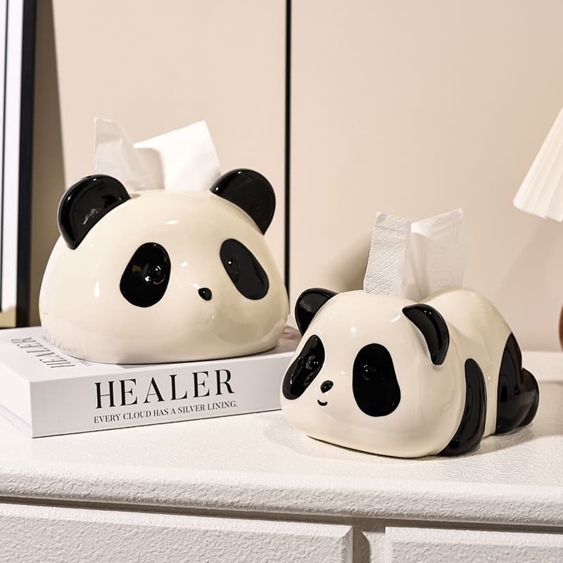 Premium Ceramic Tissue Box for Living Room, Creative Coffee Table Decoration, Light Luxury Napkin Holder