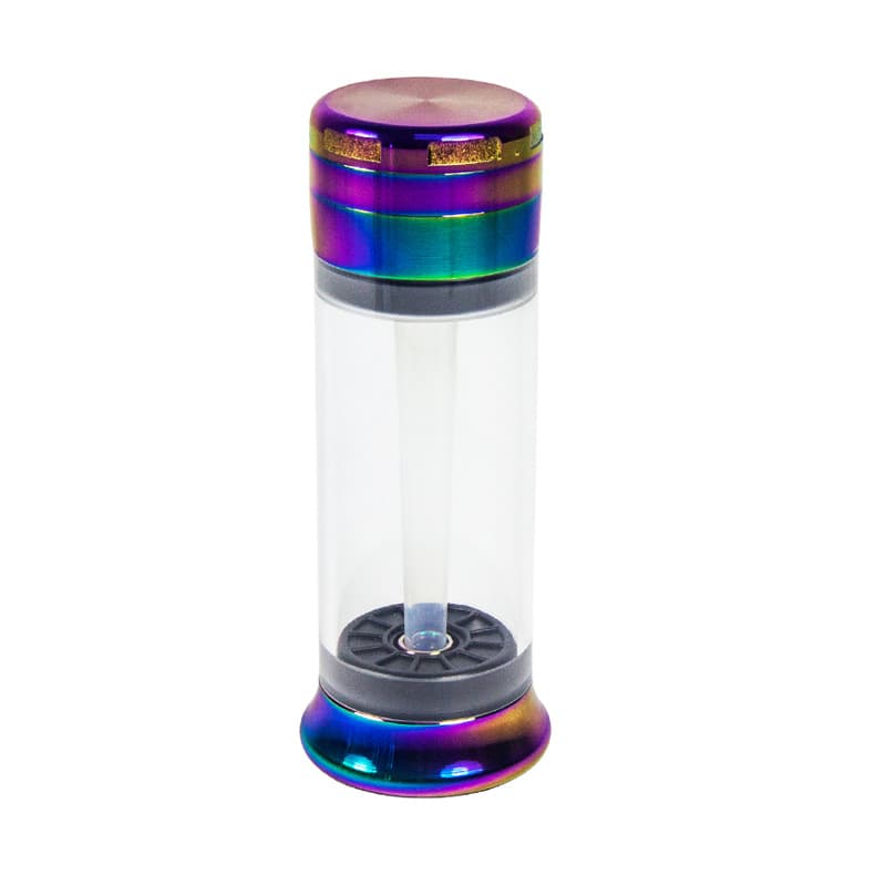 New Cross-Border Customizable Logo Colorful Zinc Alloy Plastic Jar 52mm Grinder Cigarette Rolling Machine All-in-One Grinder