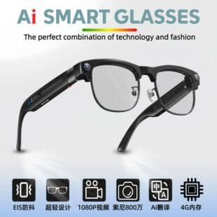 Smart Glasses with 8MP HD Photo and Video, Real-Time Translation, Cross-Border AI Smart Glasses