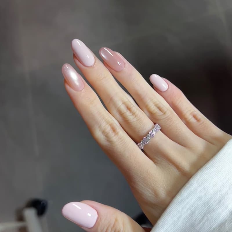 Short Wearable Nail Tips Autumn Winter New Nude Deep Wine Red Gradient Ombre Square Glossy Press-On False Nails