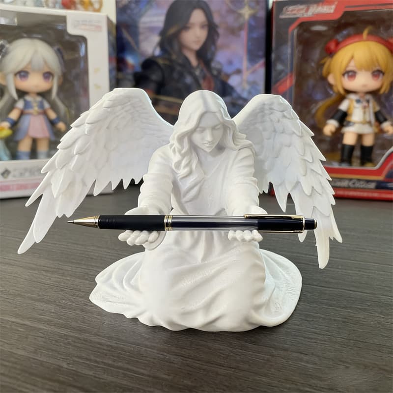 Cross-border new product 3D printed pen holder ornaments undulating angel black warrior ninja desktop storage decompression figure model