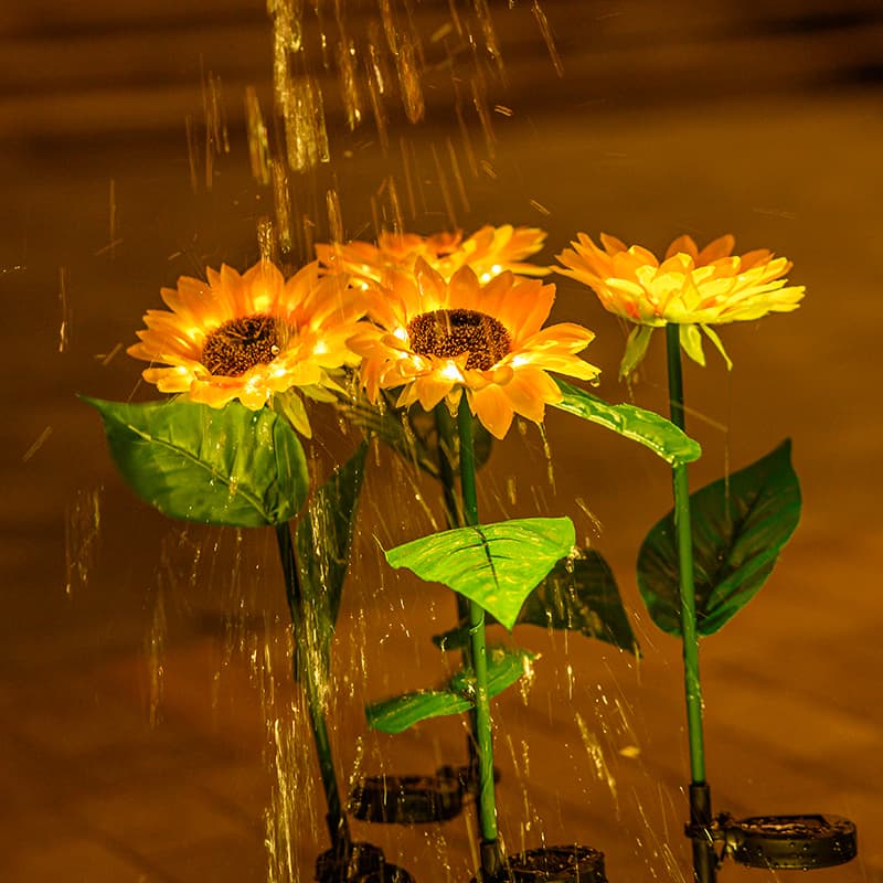 Solar Garden Lights Outdoor Waterproof Garden Sunflower Lights Ground-Mounted Lawn Sunflower Glowing Decorative Lights