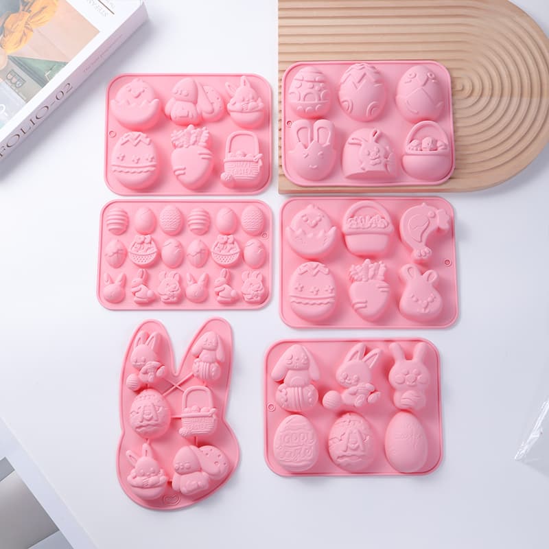 Easter Hot Selling Egg Bunny Silicone Mold Chocolate Cake Baking Mold Egg Shape Food Grade