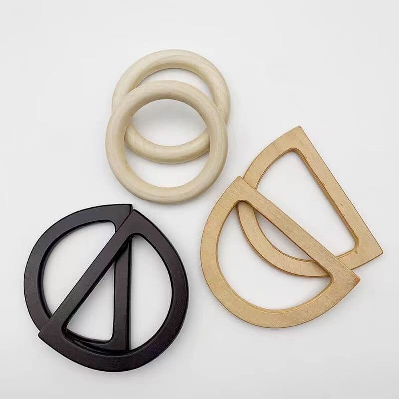 Wooden round handle accessory kit for handmade DIY woven bag accessories