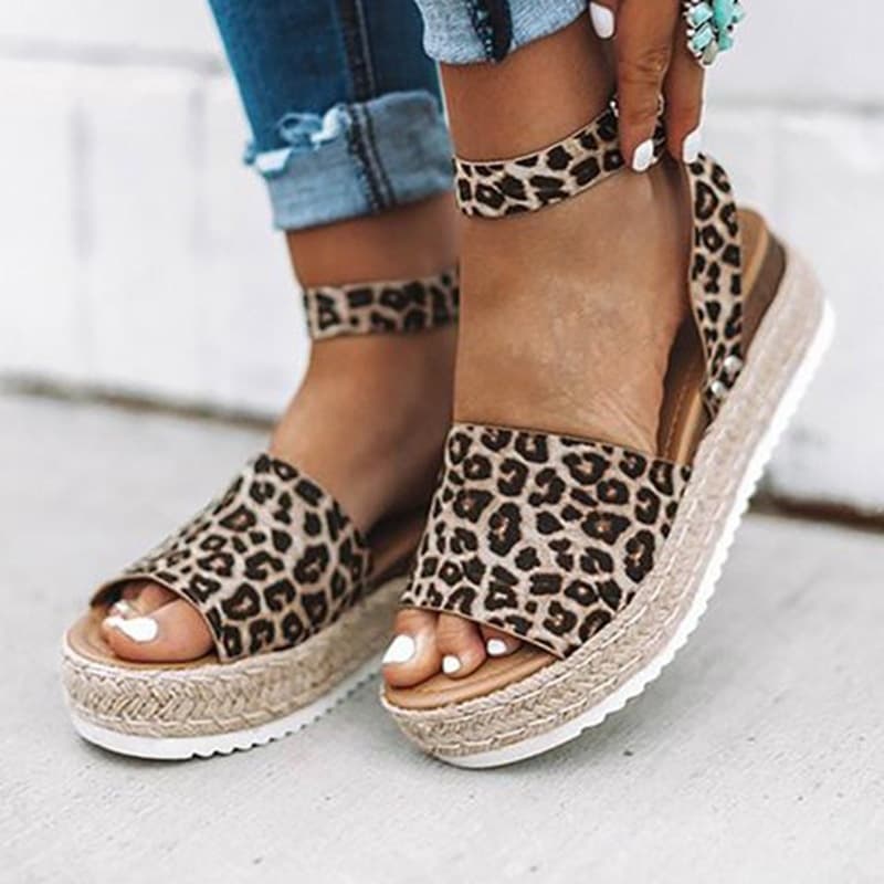 Women's Plus Size 43 Buckle Sandals 2023 Summer European and American New Style Jute Thick Sole Ankle Buckle Open Toe Sandals