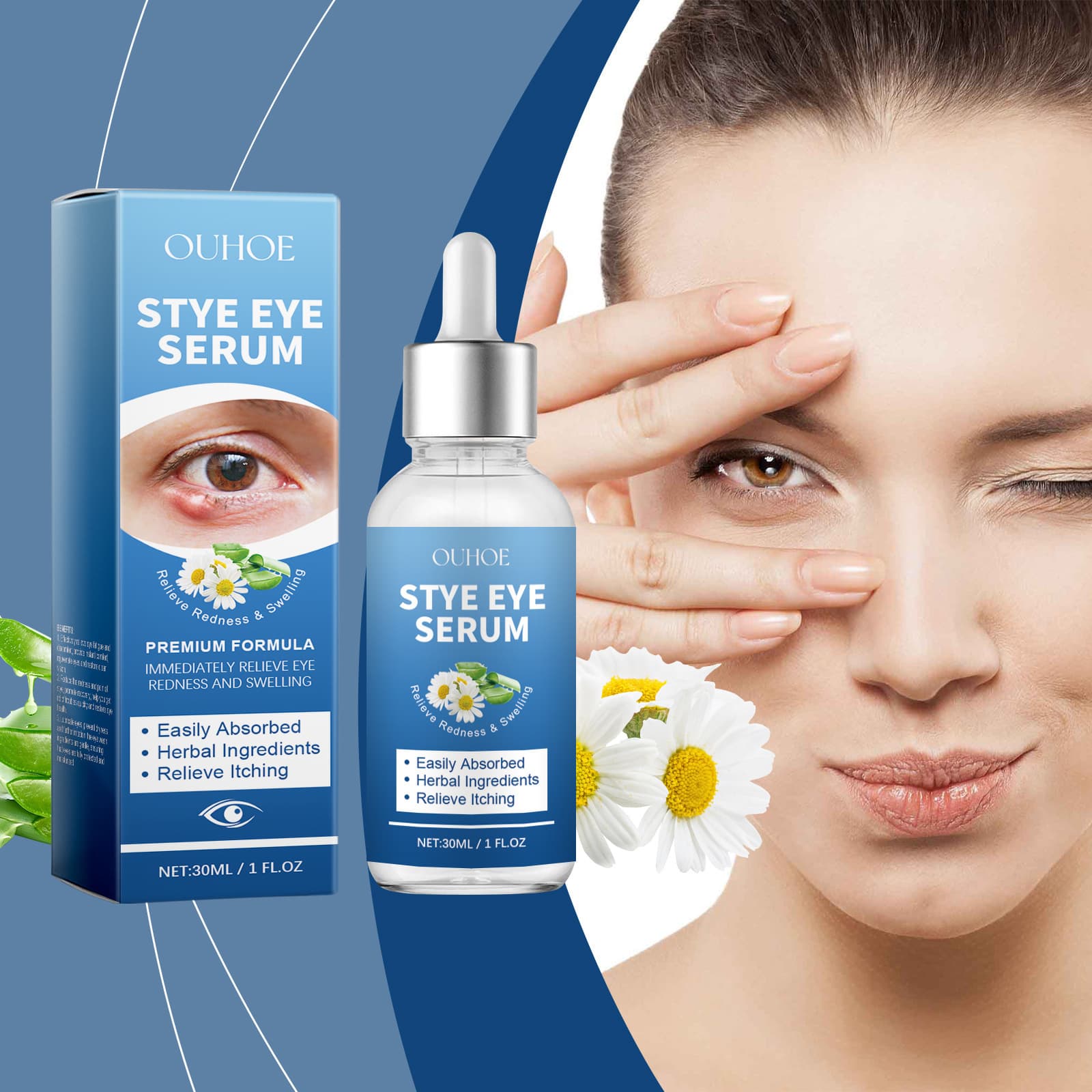 OUHOE Eye Care Solution Gentle Moisturizing Daily Portable Eye Drops