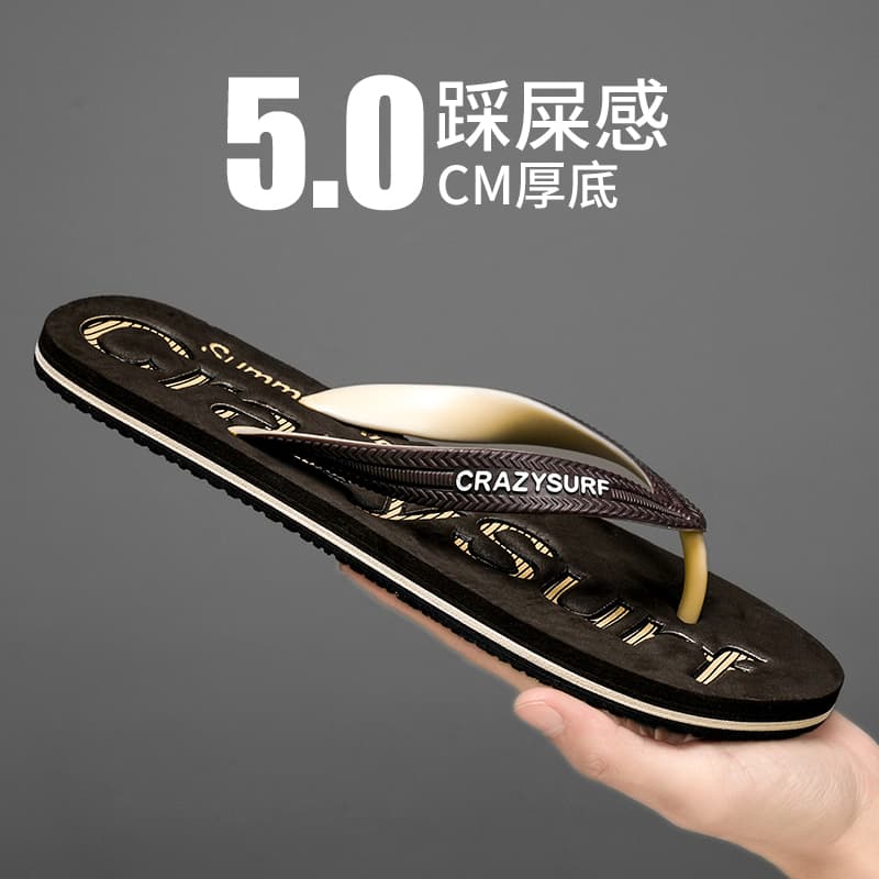 Men's Summer Outdoor Sandals Sports Slip-On Indoor Beach Casual Leather EVA Bottom Anti-Slip Comfortable Breathable Slippers
