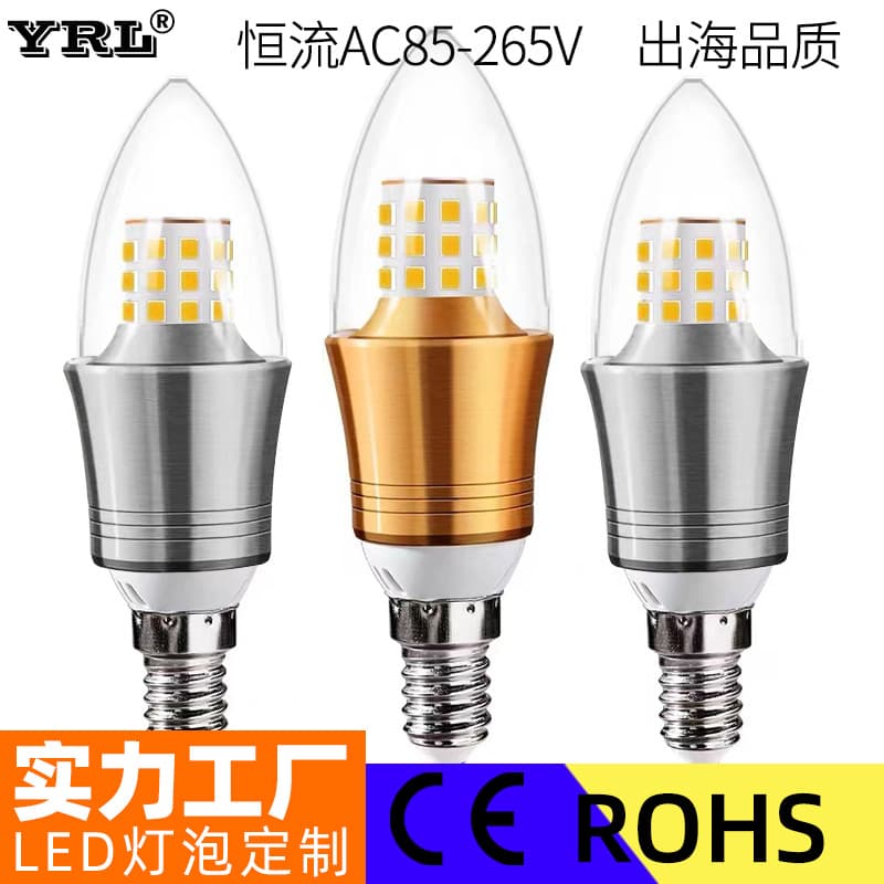 Wholesale LED candle bulbs, 5W, 7W, 9W, 12W, 27W, pointed bulbs, e14 screw-in LED corn bulbs