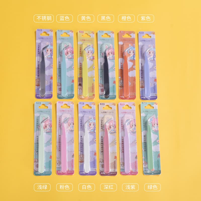 Mini Colorful Planner Clip Scrapbooking Tweezers Cartoon Packaging Tape Tweezers DIY Craft Stickers Guca Clip