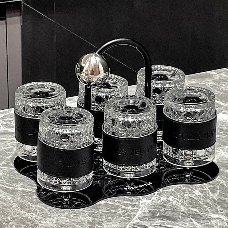 Home Water Cup Set Glass Cups Drinking Cups Filter High Appearance Tea Cup Set Creative Tray Cup Holder