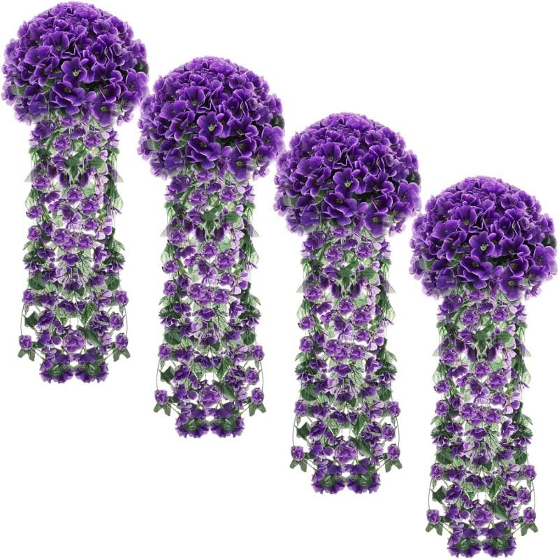 Artificial Violet Wall Hanging Flower Vine Indoor Decoration Wall Flower Fake Flower Hanging Flower Living Room Wall Hanging Flower Hanging Orchid Wedding Decoration