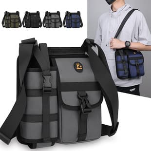 Cross-Border New Style Casual Shoulder Bag Large Capacity Men's Multi-Function Water Bottle Bag Trendy Versatile Phone Crossbody Bag