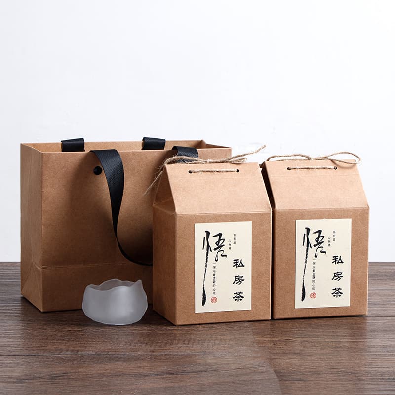 Kraft paper box loose tea packaging box black tea Dahongpao universal blank paper box scented tea green tea roof box