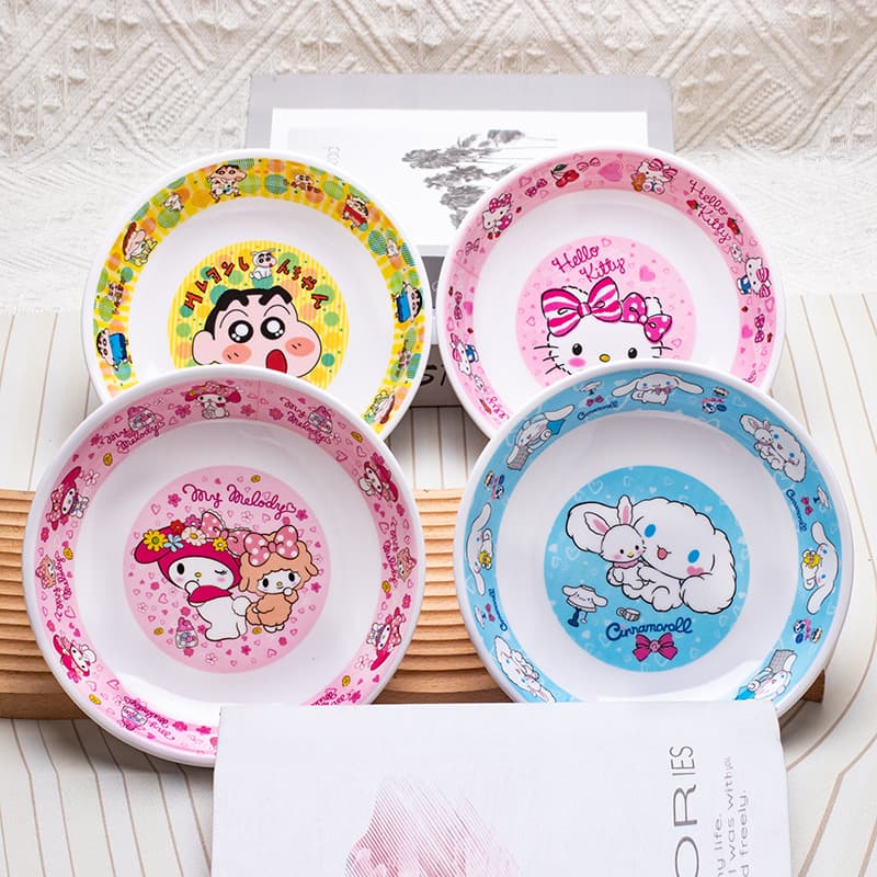 7-inch Cute Cartoon Deep Plate, High Appearance Home Kids Snack Plate, Candy Plate, Fruit Plate, Western Food Plate