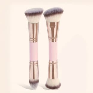 Dual-Ended Foundation Blush Brush 2-Piece Three-Color Soft Bristle Makeup Tool Contour Brush Powder Brush Makeup Brush New Cross-Border