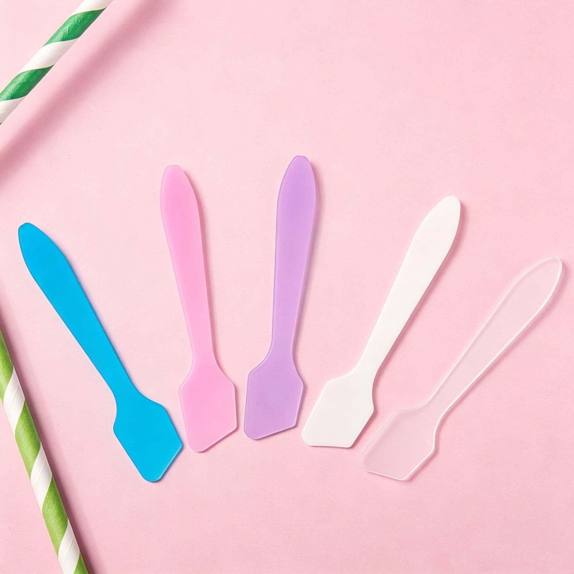 Mixing Stick, Colorful Mask Spoon, Cream Dispensing Spoon, Angled Spoon, Makeup Packaging Travel Dispensing Tool