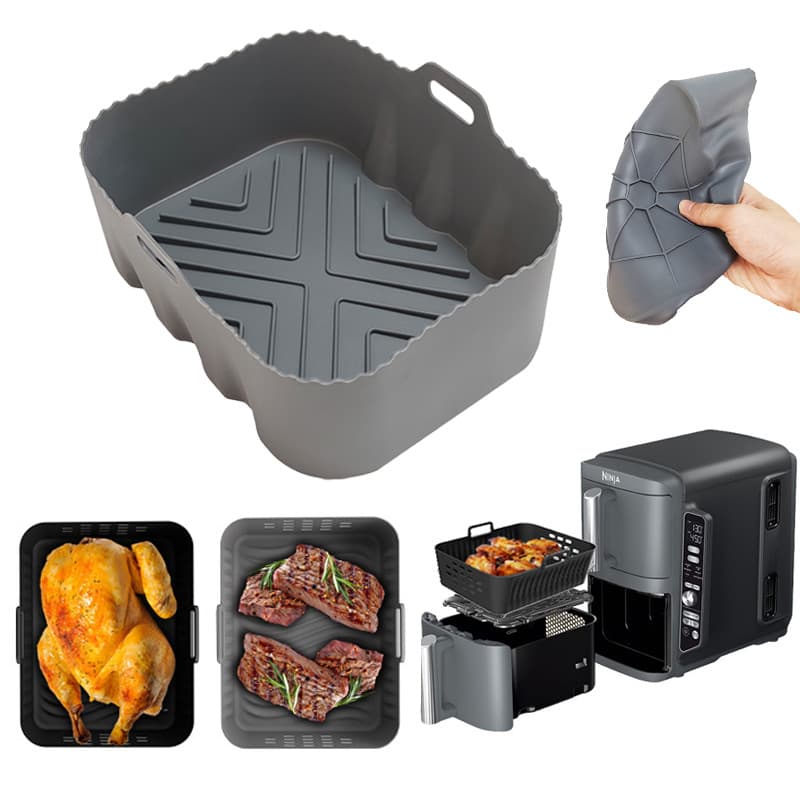 Cross-border Amazon Square Baking Pan Air Fryer Silicone Baking Tray Reusable Multifunctional Silicone Baking Pan