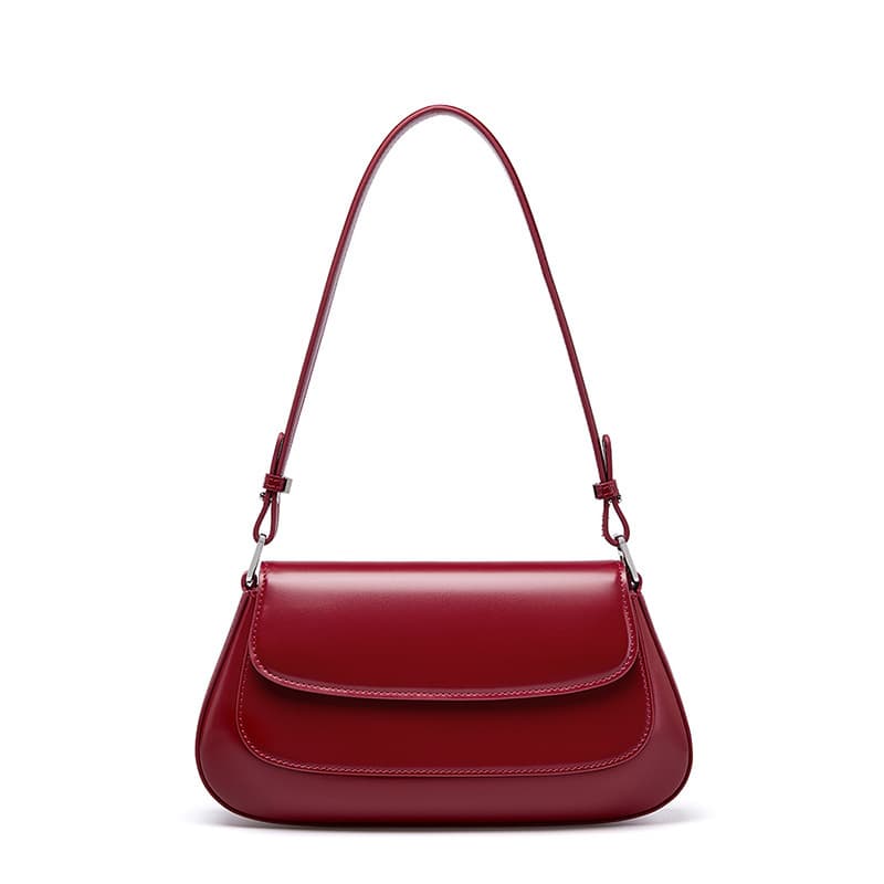 2026 Spring/Summer New Trendy Women's Crossbody Bag, Genuine Leather, High-End Fashionable Versatile Shoulder Bag, Underarm Saddle Bag