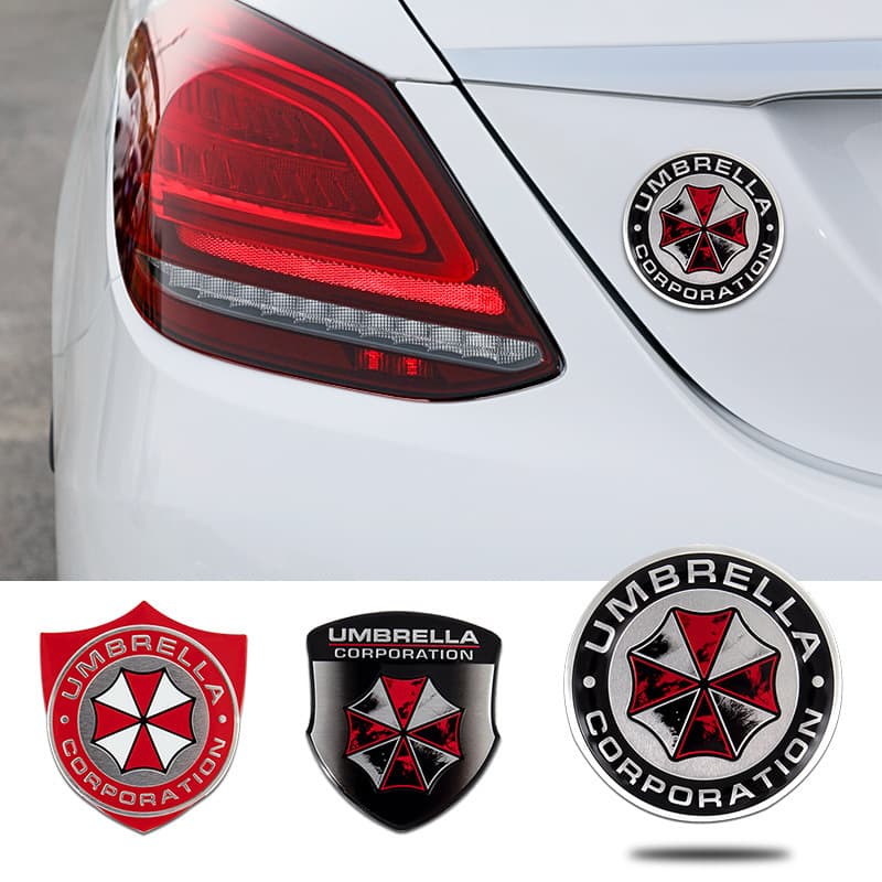 Car personality Umbrella biohazard umbrella car label car sticker body sticker metal car tail label side label sticker