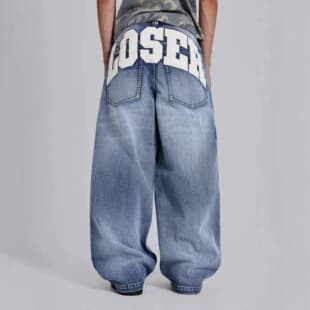 TK Viral Streetwear Loose Straight Leg Jeans Jaded London Letter Patch Denim Ins