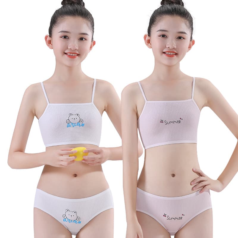 Girls' Bra for Puberty Stage One Cotton Training Bra for Kids Elementary School Students Inner Wear Camisole Vest