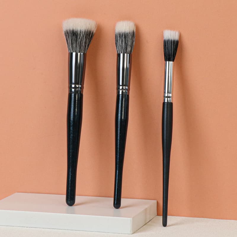 Stippling Brush Wool Face Brush Blush Brush Highlighter Makeup Brush Large Powder Brush Concealer Setting Powder Brush Portable