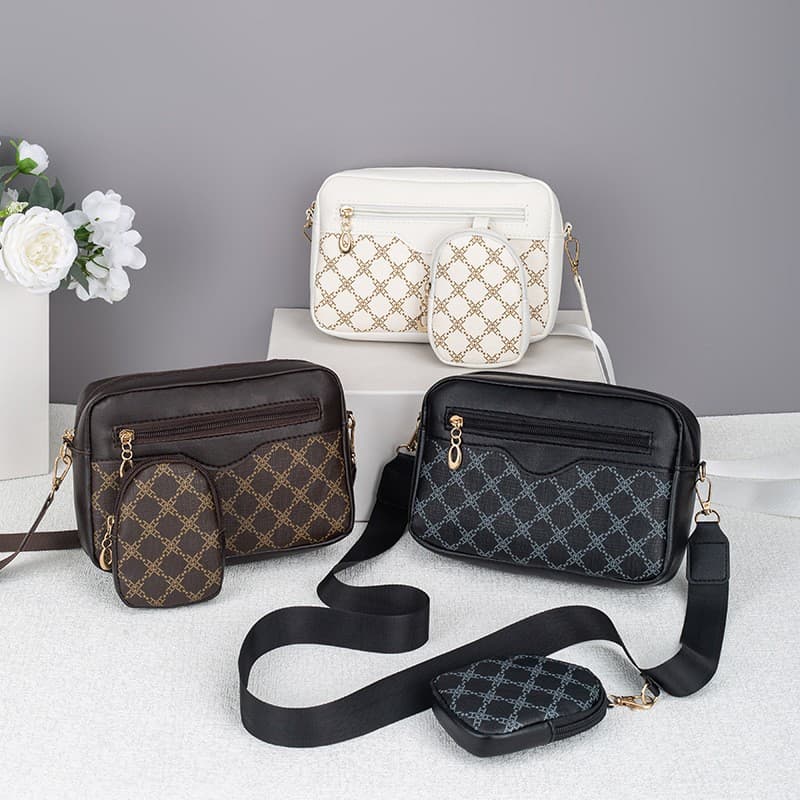 2026 Spring European and American Retro Contrast Color PU Shoulder Crossbody Bag Medium Zipper Mobile Phone Bag Casual Travel Hot Selling Women's Bag