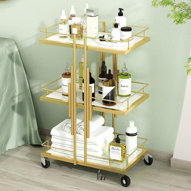 Beauty Salon Trolley Cart Nail Art Eyelash Extension Tattoo Stylish Storage Rack Light Luxury Instrument Organizer Cart Mobile Tool Cart