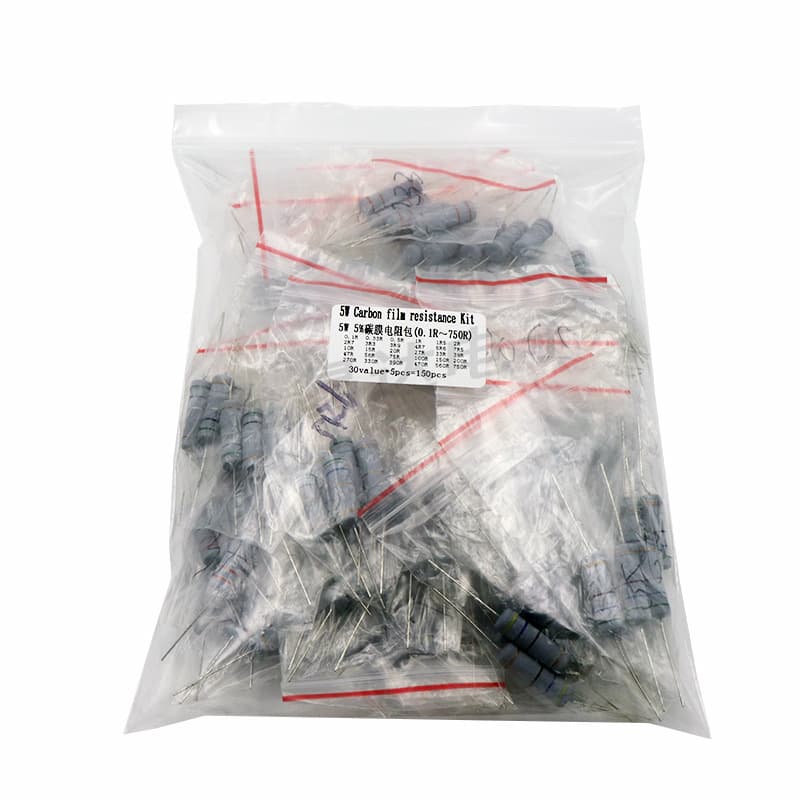 3W Carbon Film Resistor Kit Sample Pack 1K to 820K 30 Common Values 5 Each