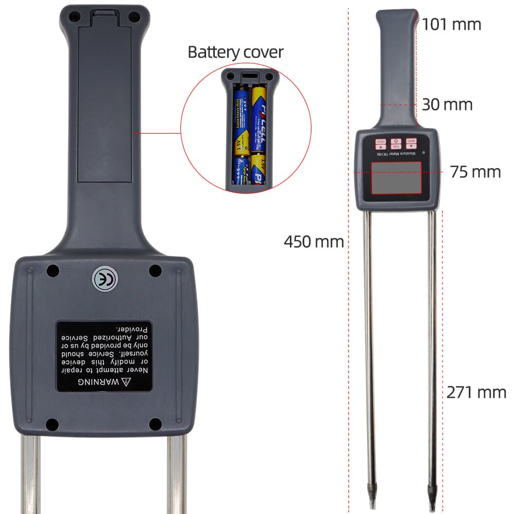 TK100 Paddy Herb Hay Moisture Tester Portable Digital Display Straw Moisture Detector Cross-border Wholesale