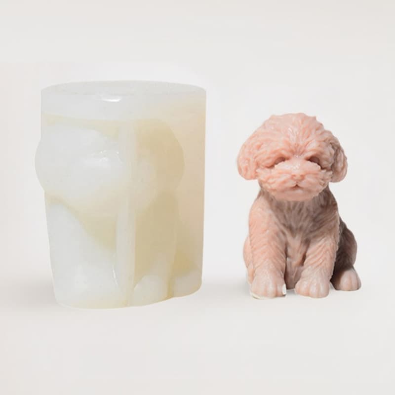 Mini Teddy Dog Silicone Candle DIY Animal Dog Drip Glue Sculpture Small Dog Candle Home Decor Cake Tool