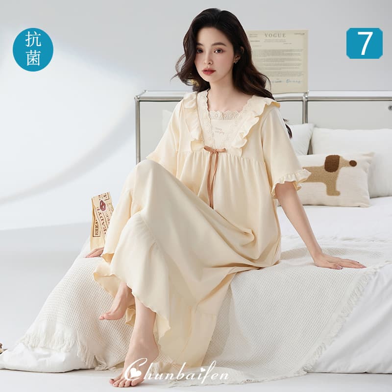 Plus Size Cotton Sleepwear Short Sleeve Summer Style for Plus Size Women Comfortable Home Clothes Maternity Nightgown