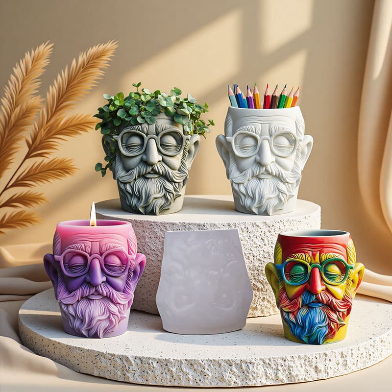 Print point meditation grandpa aromatherapy cement gypsum cup mold diy glue storage cup flower pot ornament silicone abrasive tool