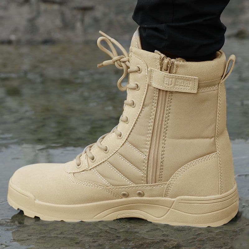Genuine Combat Boots Tactical Boots Men's Summer Outdoor High-Top Waterproof Security Shoes Training Desert Boots Hiking Land Combat Boots