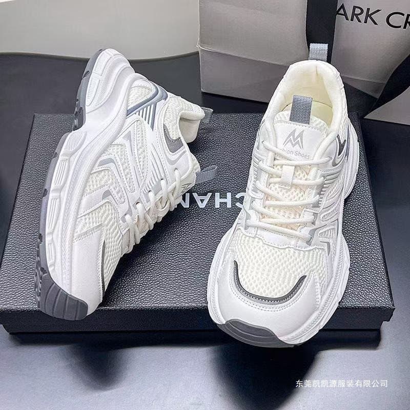 Zhao Lusi Same Style Dad Sneakers Summer Autumn New Arrival Breathable Comfortable Soft Sole Lightweight Sports Shoes Student White Shoes Trendy