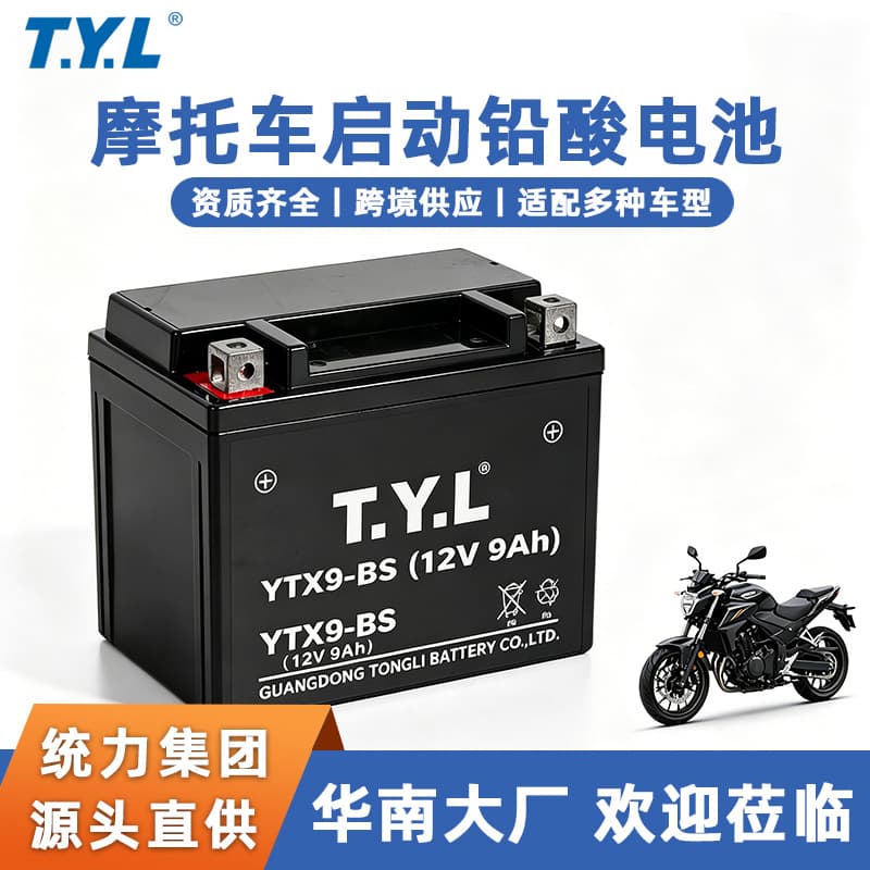 Tongli Motorcycle Starting Battery 12V Lead-Acid Start-Stop Battery Universal Maintenance-Free Starting Battery Wholesale Stock