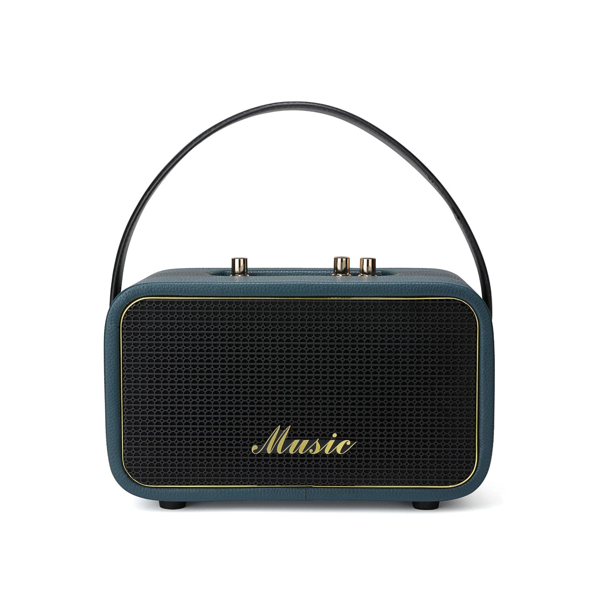 Retro Classic Cross-border New MUSIC Bluetooth Speaker Dual Speaker Portable Wooden Box K-song Wireless Audio