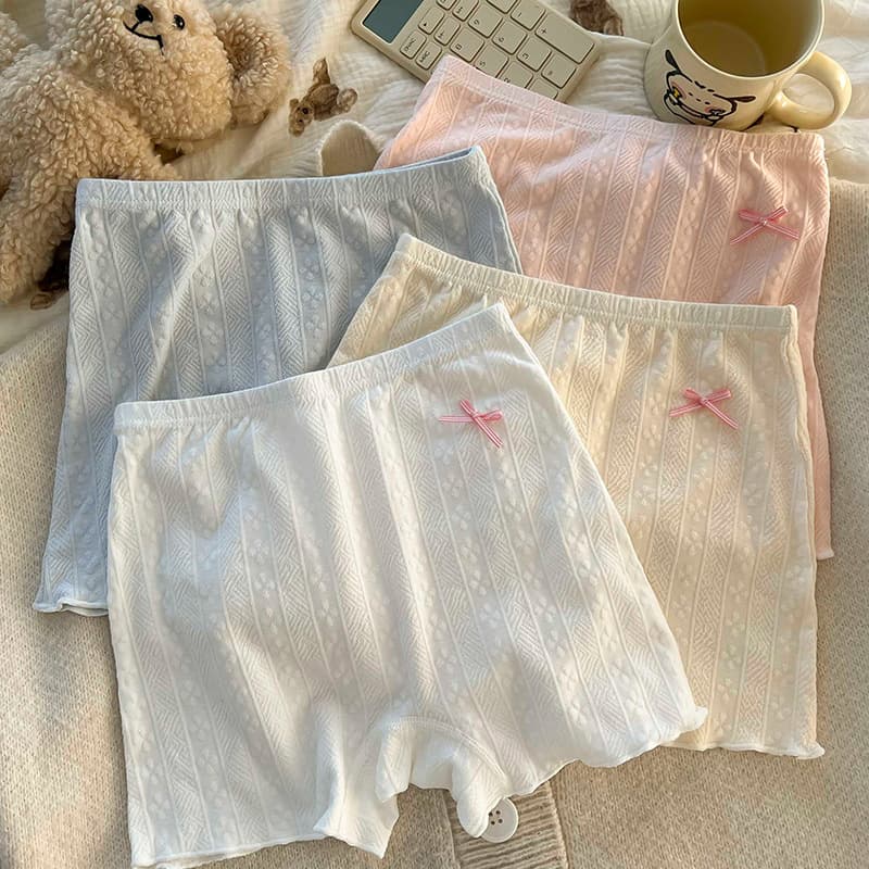 Girls' Pure Cotton Safety Pants Antibacterial Gusset for Toddlers to Older Children Students Summer Anti-Peek Mid-Waist Teen Underwear Shorts