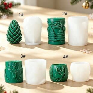 Christmas Aromatherapy Candle Silicone Mold Christmas Tree Pinecone Elk Aroma Stone DIY Decoration Mold Cross-border